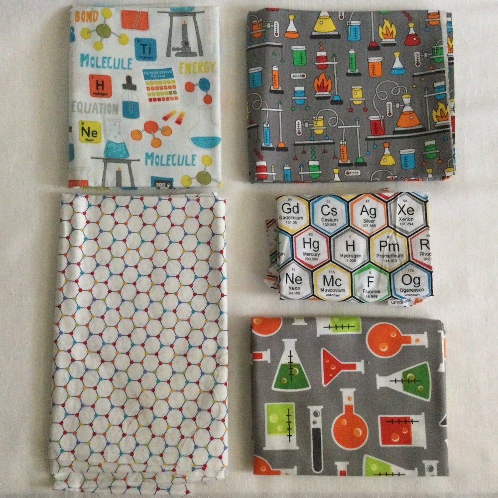 Chemistry Science Lot 100% Cotton Quilting Fabrics Northcott, Kauffman, Studio E